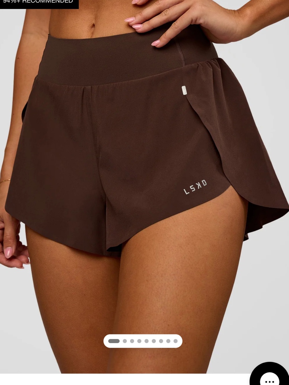 LSKD Pacer 3" Run Short XS Hot Chocolate NEW running split shorts